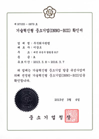 INNO-BIZ Certificate